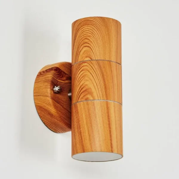hofstein Applique murale d'extérieur Tenvik Brun, Couleur bois, 2 lumières* Lampes Modernes