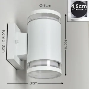 hofstein Applique murale d'extérieur Macoupin Blanc, 2 lumières* Lampes Modernes