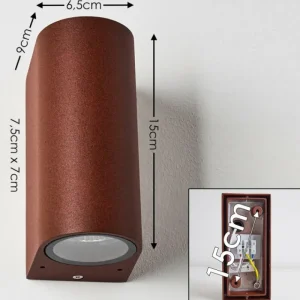 hofstein Applique murale d'extérieur Norrelogum Rouille, 2 lumières* Lampes Modernes