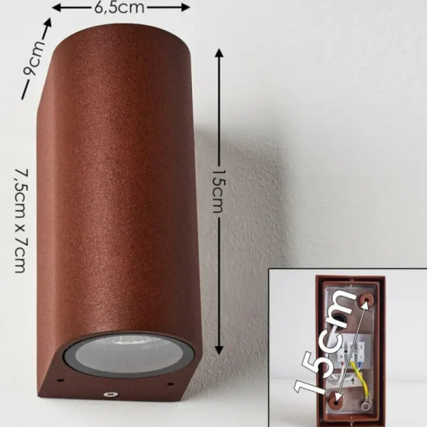 hofstein Applique murale d'extérieur Norrelogum Rouille, 2 lumières* Lampes Modernes