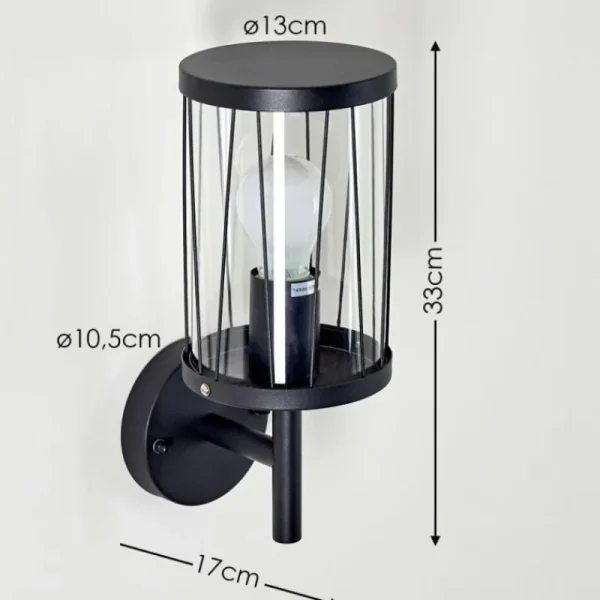 hofstein Applique murale d'extérieur Torsa Noir, 1 lumière* Lampes Modernes