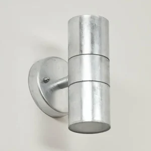 hofstein Applique murale d'extérieur Bessiebelle Zingué, Blanc, 2 lumières* Lampes Modernes