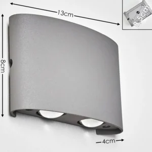 hofstein Applique murale d'extérieur Abaiang LED Gris, 1 lumière* Lampes Modernes