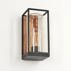 hofstein Applique murale d'extérieur Palanga Brun, Couleur bois, Noir, 1 lumière* Lampes Modernes