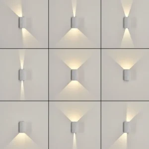 hofstein Applique murale d'extérieur Hoods LED Gris, 2 lumières* Lampes En Verre