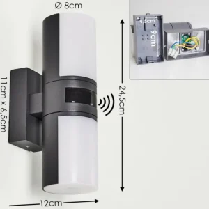 hofstein Applique murale d'extérieur Baulund LED Anthracite, 1 lumière, Détecteur de mouvement* Lampes Modernes