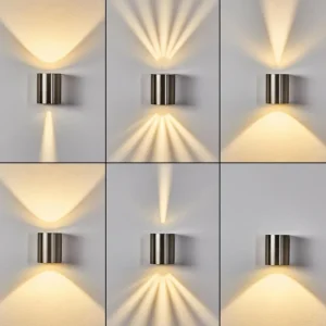 hofstein Applique murale d'extérieur Mora LED Acier inoxydable, 2 lumières* Lampes Modernes
