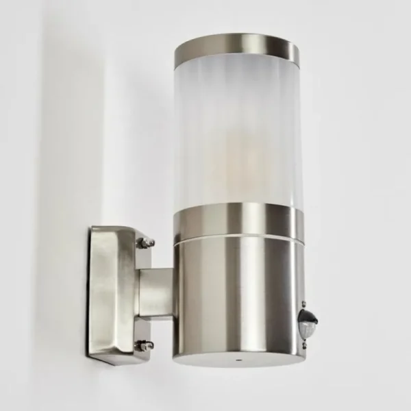 hofstein Applique murale d'extérieur Tolsona Nickel mat, 1 lumière, Détecteur de mouvement* Lampes Modernes