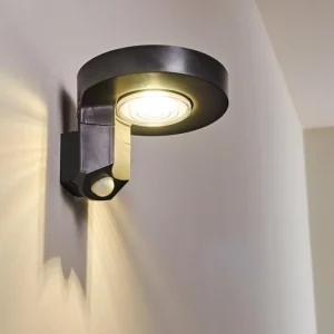 hofstein Applique murale d'extérieur Townsville LED Noir, 1 lumière, Détecteur de mouvement* Lampes Modernes