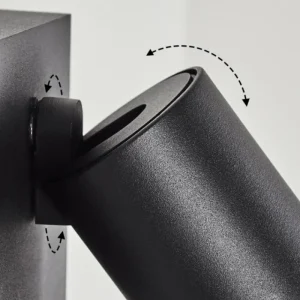 hofstein Applique murale d'extérieur Hakamken Noir, 2 lumières, Détecteur de mouvement* Lampes Modernes