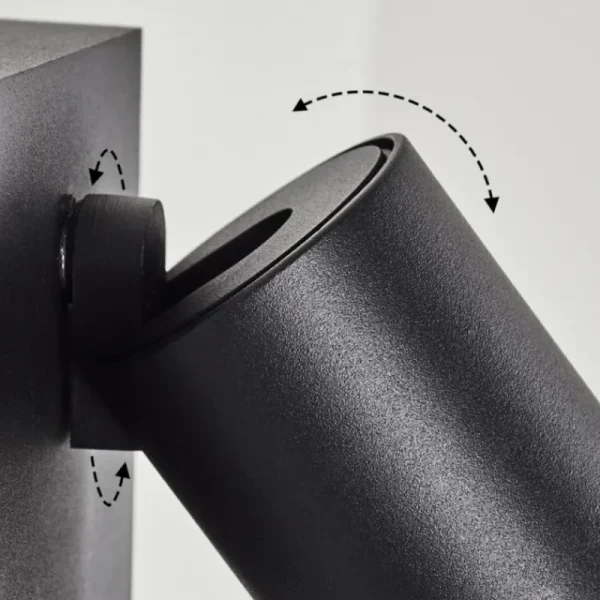 hofstein Applique murale d'extérieur Hakamken Noir, 2 lumières, Détecteur de mouvement* Lampes Modernes