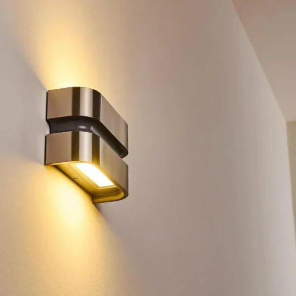 hofstein Applique murale d'extérieur Kolding LED Acier inoxydable, Noir, 1 lumière* Lampes Modernes