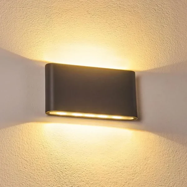 hofstein Applique murale d'extérieur Tinglev LED Anthracite, 2 lumières* Lampes Modernes