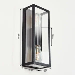 hofstein Applique murale d'extérieur Caudry Noir, 2 lumières* Lampes Modernes