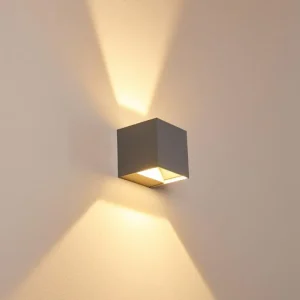 hofstein Applique murale d'extérieur Fauderup LED Gris, 2 lumières* Lampes Modernes