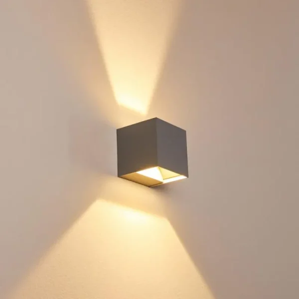 hofstein Applique murale d'extérieur Fauderup LED Gris, 2 lumières* Lampes Modernes