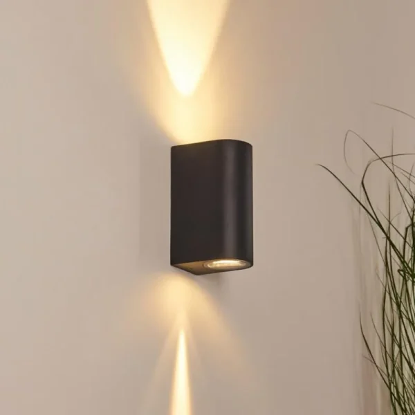 hofstein Applique murale d'extérieur Komoren LED Noir, 2 lumières* Lampes Modernes