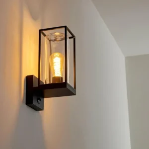 hofstein Applique murale d'extérieur Palanga Noir, 1 lumière, Détecteur de mouvement* Lampes Modernes