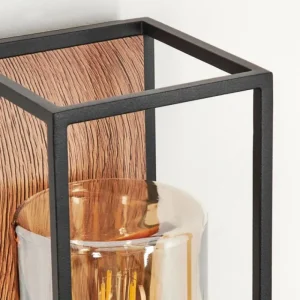 hofstein Applique murale d'extérieur Palanga Brun, Couleur bois, Noir, 1 lumière* Lampes Modernes