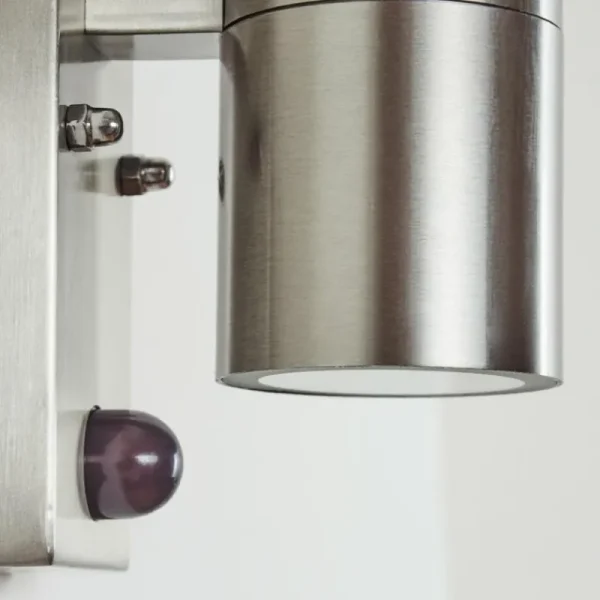 hofstein Applique murale d'extérieur Bessiebelle Acier inoxydable, 2 lumières, Détecteur de mouvement* Lampes Modernes