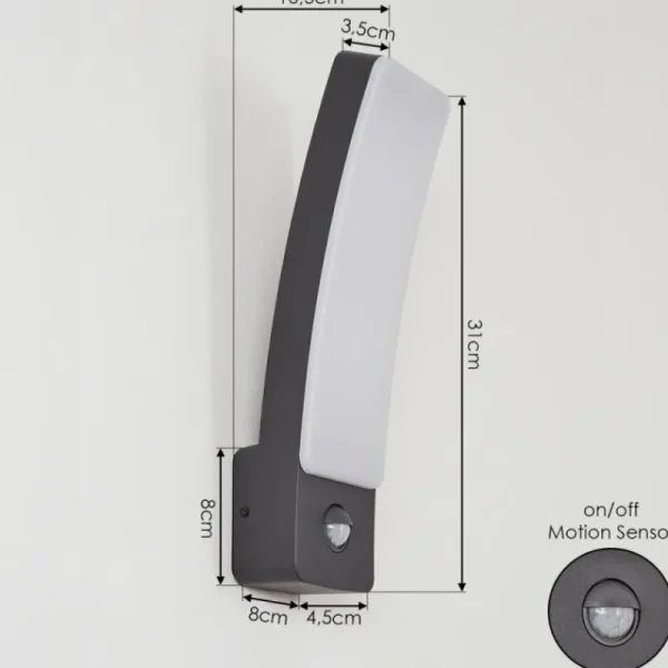 hofstein Applique murale d'extérieur Maseru LED Anthracite, 1 lumière, Détecteur de mouvement* Lampes Modernes