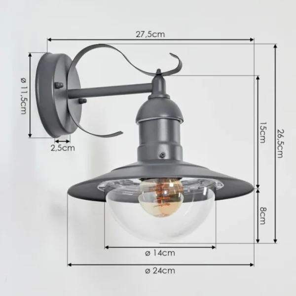 hofstein Applique murale d'extérieur Broni Anthracite, 1 lumière* Lampes Modernes
