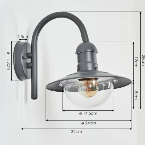 hofstein Applique murale d'extérieur Elima Anthracite, 1 lumière* Lampes Modernes