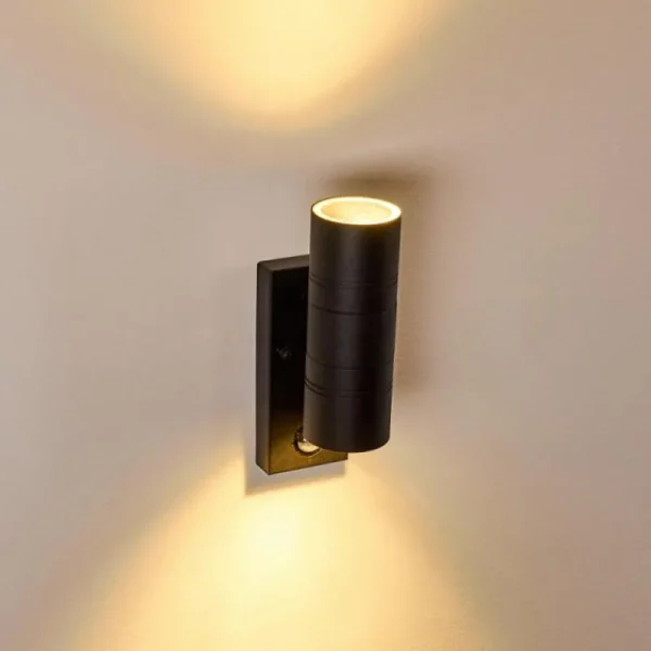 hofstein Applique murale d'extérieur Froslev LED Noir, 2 lumières, Détecteur de mouvement* Lampes Modernes