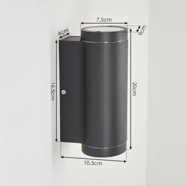 hofstein Applique murale d'extérieur Cebuentos Anthracite, 2 lumières* Lampes Modernes