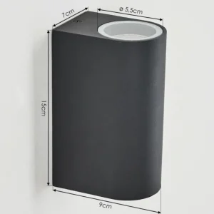 hofstein Applique murale d'extérieur Skaabu Noir, Blanc, 2 lumières* Lampes Modernes