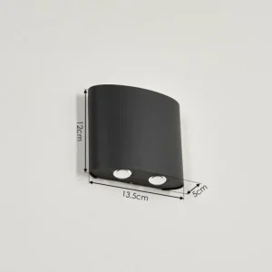 hofstein Applique murale d'extérieur Oiba LED Gris, 1 lumière* Lampes Modernes