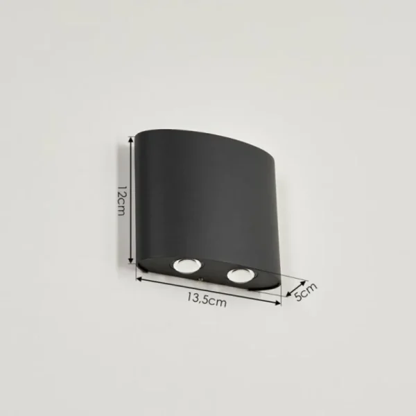 hofstein Applique murale d'extérieur Oiba LED Gris, 1 lumière* Lampes Modernes