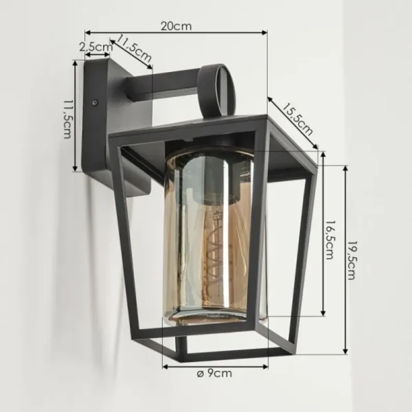 hofstein Applique murale d'extérieur Heinonen Noir, 1 lumière* Lampes Modernes