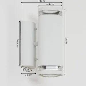 hofstein Applique murale d'extérieur Amyton Blanc, 2 lumières* Lampes Modernes