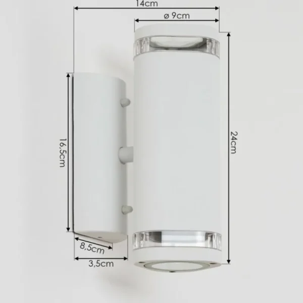 hofstein Applique murale d'extérieur Amyton Blanc, 2 lumières* Lampes Modernes