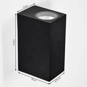 hofstein Applique murale d'extérieur Komoren LED Noir, 2 lumières* Lampes Modernes