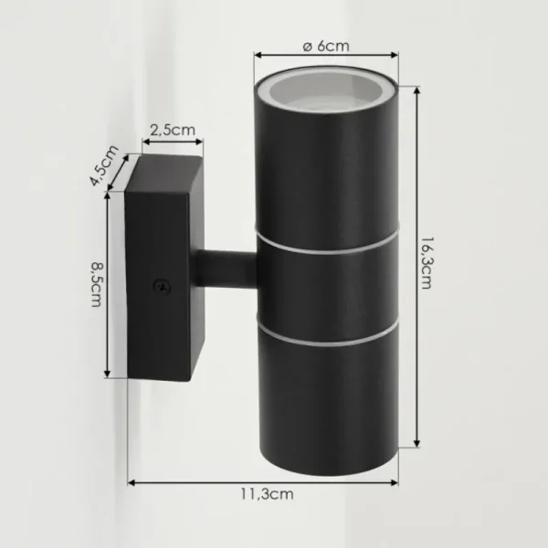 hofstein Applique murale d'extérieur Simola Anthracite, 2 lumières* Lampes Modernes