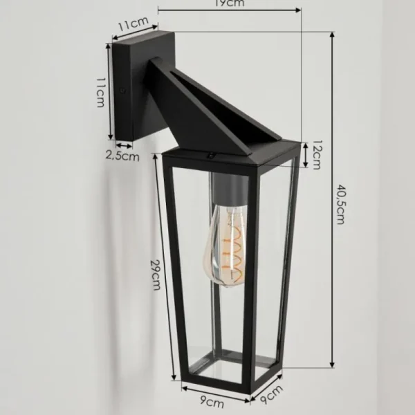 hofstein Applique murale d'extérieur Ruoni Noir, 1 lumière* Lampes Modernes