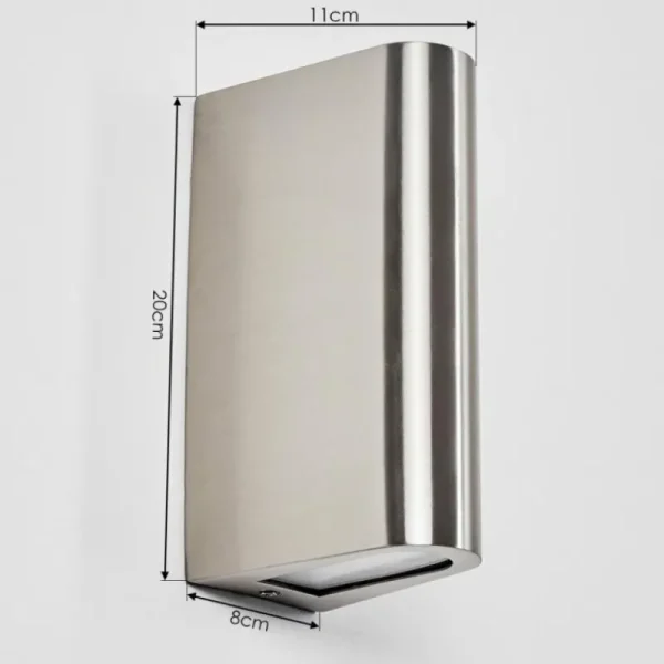 hofstein Applique murale d'extérieur Avena LED Acier inoxydable, 1 lumière* Lampes Modernes