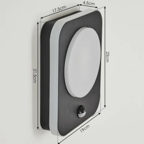 hofstein Applique murale d'extérieur Haga LED Noir, 1 lumière, Détecteur de mouvement* Lampes Modernes