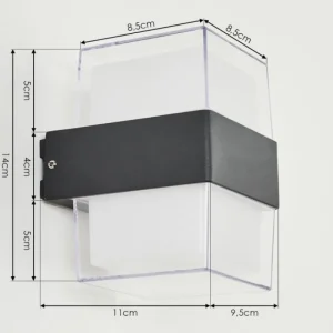 hofstein Applique murale d'extérieur Cesta LED Noir, 2 lumières* Lampes Modernes