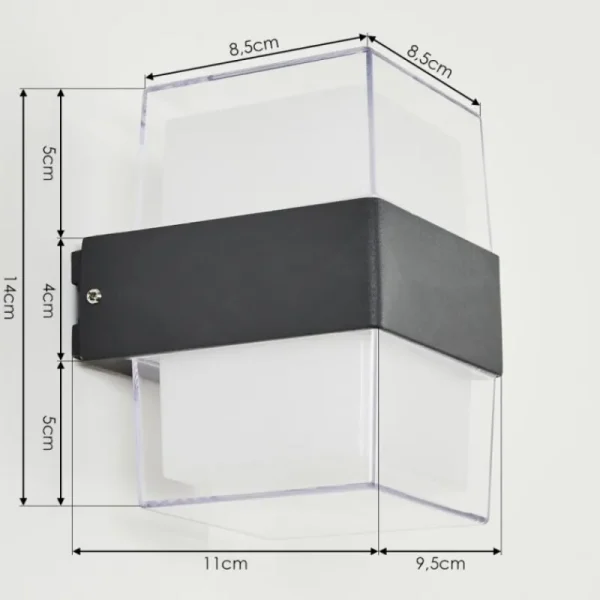 hofstein Applique murale d'extérieur Cesta LED Noir, 2 lumières* Lampes Modernes