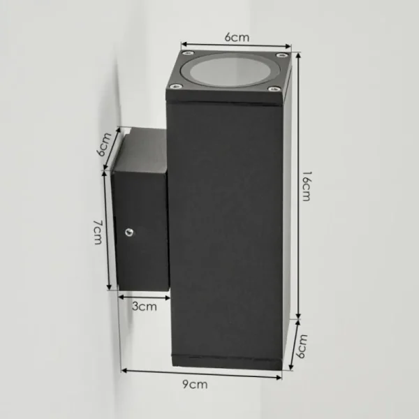 hofstein Applique murale d'extérieur Kastari Anthracite, 2 lumières* Lampes Modernes