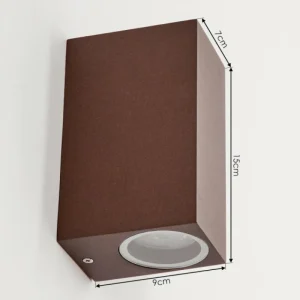 hofstein Applique murale d'extérieur Kingstown Rouille, 2 lumières* Lampes Modernes
