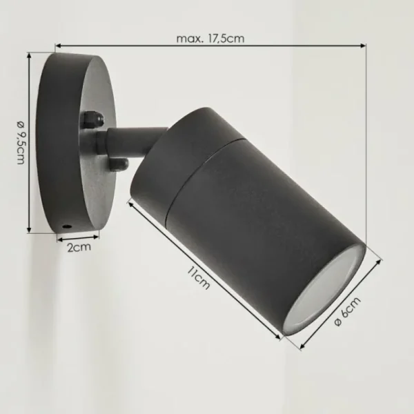 hofstein Applique murale d'extérieur Bessiebelle Noir, 1 lumière* Lampes Modernes