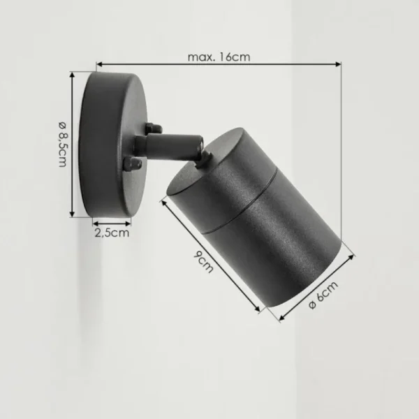 hofstein Applique murale d'extérieur Corneda Noir, 1 lumière* Lampes Modernes