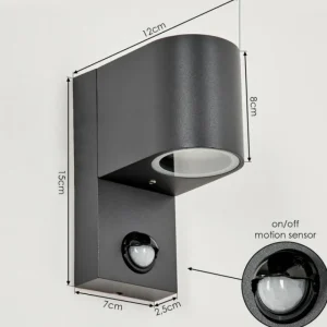 hofstein Applique murale d'extérieur Kingstown Anthracite, Transparent, 1 lumière, Détecteur de mouvement* Lampes Modernes