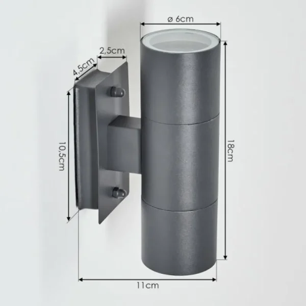 hofstein Applique murale d'extérieur Malaga Anthracite, 2 lumières* Lampes Modernes