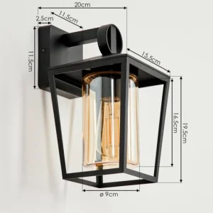 hofstein Applique murale d'extérieur Heinonen Noir, 1 lumière* Lampes Modernes
