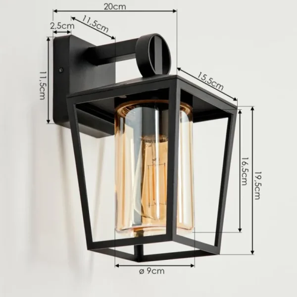 hofstein Applique murale d'extérieur Heinonen Noir, 1 lumière* Lampes Modernes
